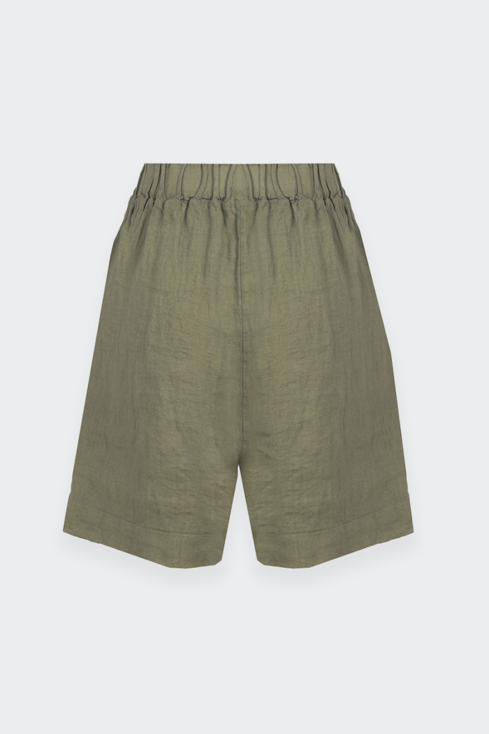 Murphy & Nye GREEN SHORT WITH POCKETS MADE IN LINEN