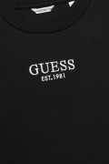 Guess BLACK LONG-SLEEVED CROP TOP T-SHIRT