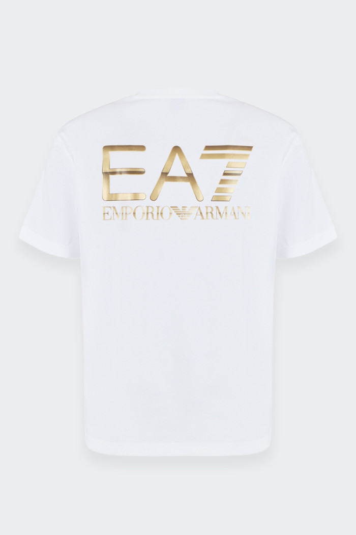 EA7 Emporio Armani WHITE T-SHIRT WITH MAXI LOGO