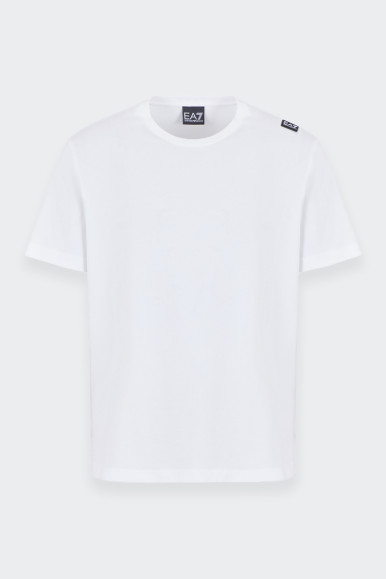 EA7 Emporio Armani WHITE T-SHIRT WITH MAXI LOGO