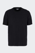 EA7 Emporio Armani BLACK T-SHIRT WITH MAXI LOGO