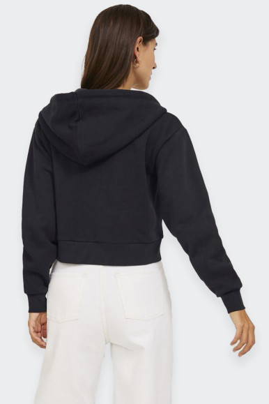 Jack & Jones BLACK CROPPED ZIP SWEATSHIRT