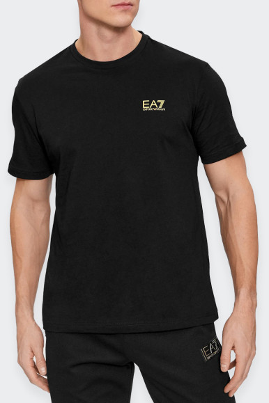 EA7 Emporio Armani BLACK VERTICAL LOGO T-SHIRT