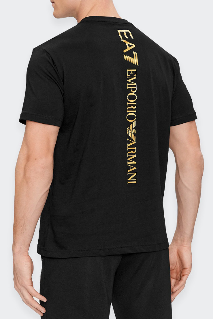 EA7 Emporio Armani T-SHIRT NERA LOGO VERTICALE