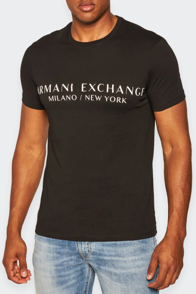 Armani Exchange MILAN NEW YORK BLACK T-SHIRT