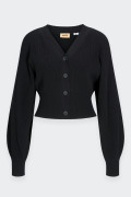 Jack & Jones BLACK RIBBED V-NECK CARDIGAN