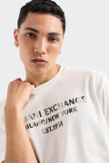 Armani Exchange WHITE CAMOUFLAGE LOGO T-SHIRT