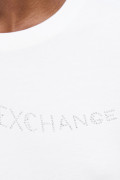 Armani Exchange T-SHIRT SLIM FIT BIANCA LOGO BORCHIE