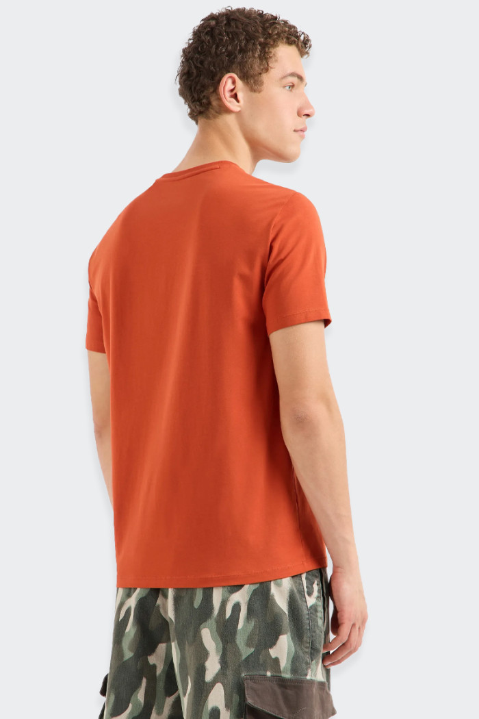 Armani Exchange T-SHIRT SLIM FIT LOGO 3D ARANCIONE