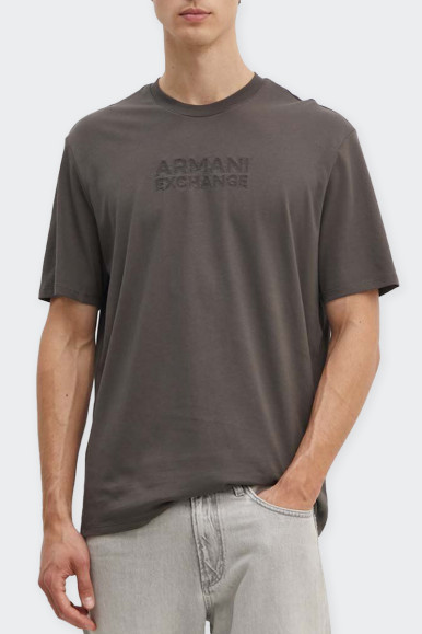 Armani Exchange OLIVE GREEN T-SHIRT WITH EMBROIDERED LOGO