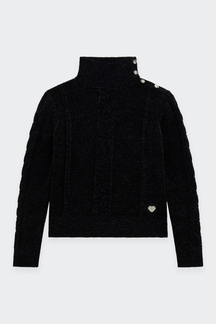 Guess BLACK CHENILLE TURTLENECK JUMPER