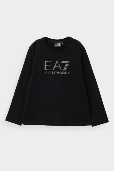 EA7 Emporio Armani SILVER LOGO LONG-SLEEVED T-SHIRT JUNIOR