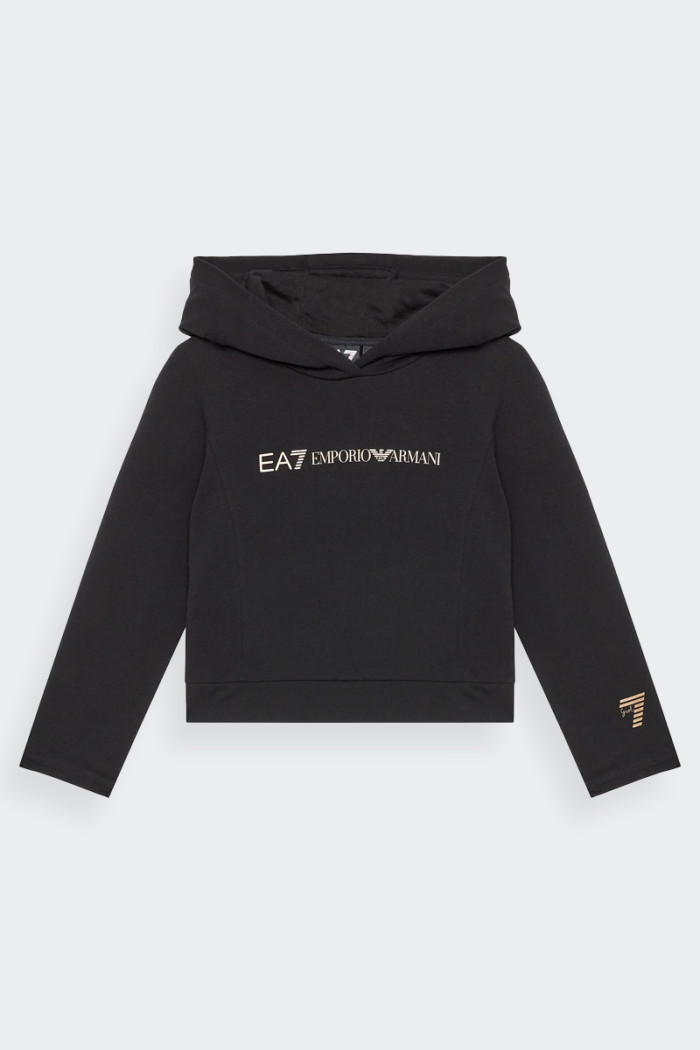 EA7 Emporio Armani BLACK TRACKSUIT GIRL GOLD LOGO