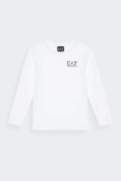 EA7 Emporio Armani WHITE LONG-SLEEVED T-SHIRT CHILD