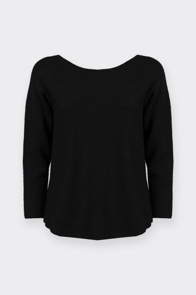 Romeo Gigli BLACK SWEATER WITH BOAT NECK