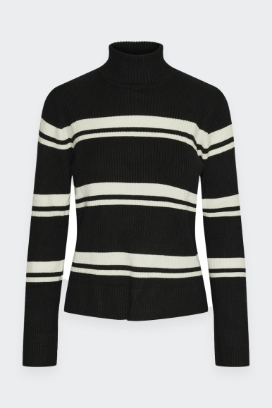 Pieces STRIPED TURTLENECK JUMPER