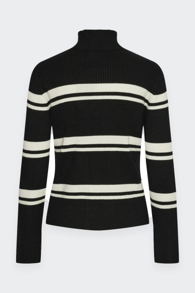 Pieces STRIPED TURTLENECK JUMPER