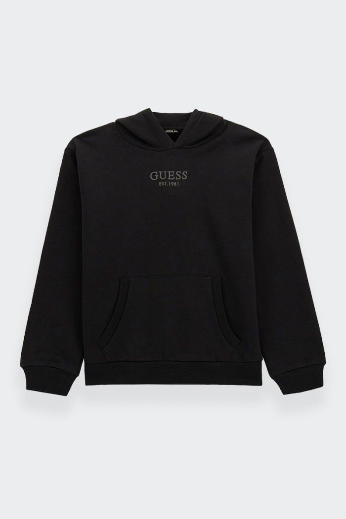 Guess FELPA OVERSIZE CON CAPPUCCIO BAMBINO NERA