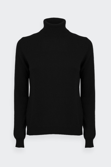 Romeo Gigli BLACK TURTLENECK SWEATER IN CASHMERE BLEND