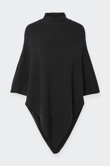 Pieces BLACK TURTLENECK PONCHO