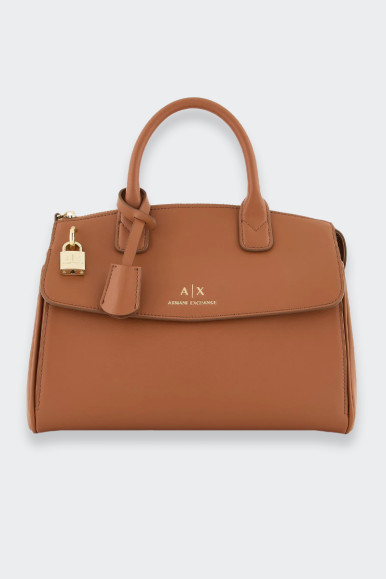 Armani Exchange BORSA A MANO BAULETTO CUOIO