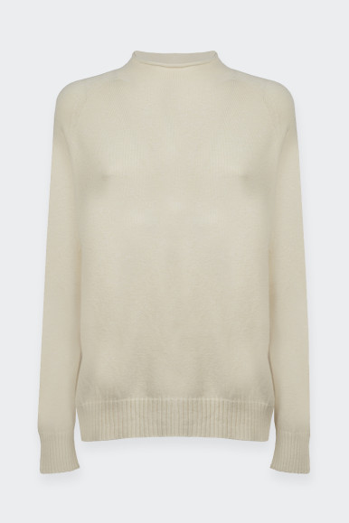 Romeo Gigli WHITE OVERSIZE VISCOSE CREAM SWEATER