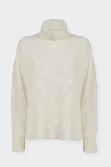 Romeo Gigli WHITE TURTLENECK SWEATER IN CASHMERE BLEND